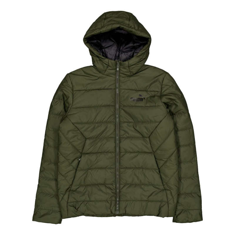Ess Hooded Padded Jacket Dark Olive