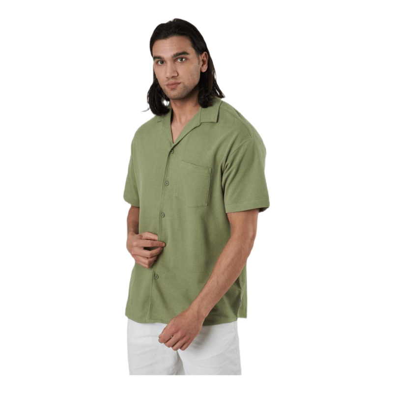 Findus Resort Shirt Ss One Pocket Green