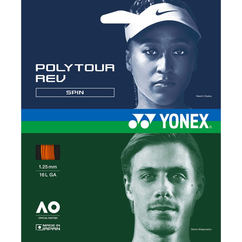Yonex Polytour Rev 1.25mm 12m Pack Tennis String Orange