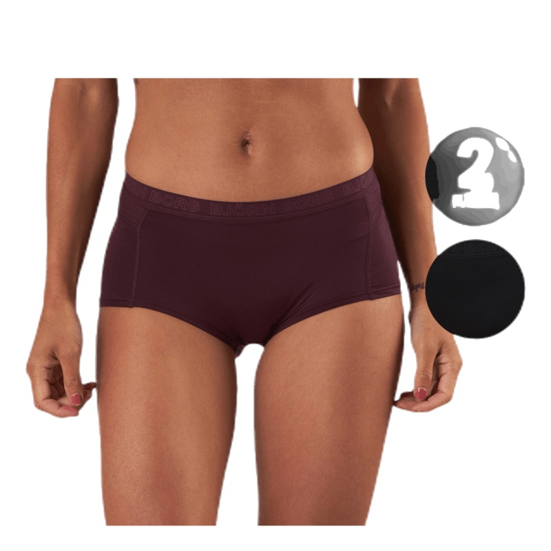Maia Solid Minishorts 2-Pack Red