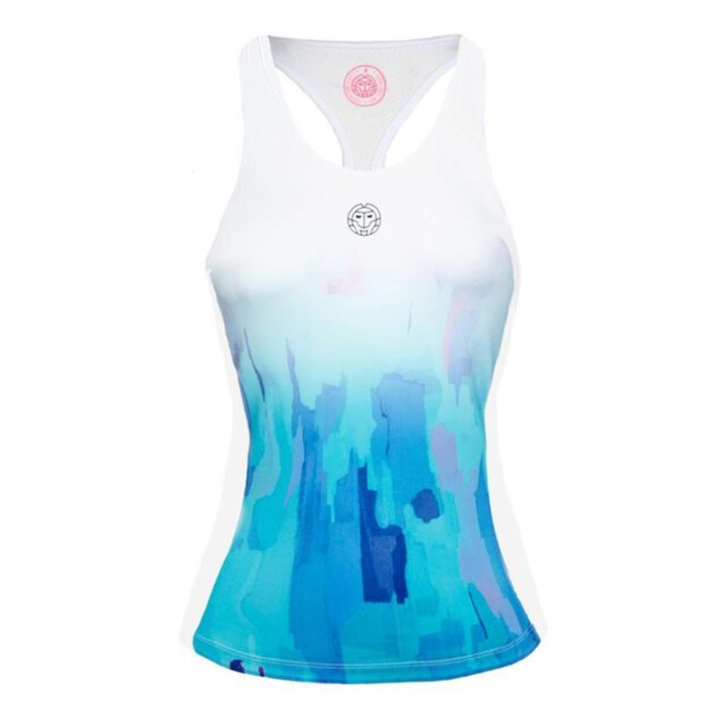 Yaka Tech Tank Top Women - White, Light Blue