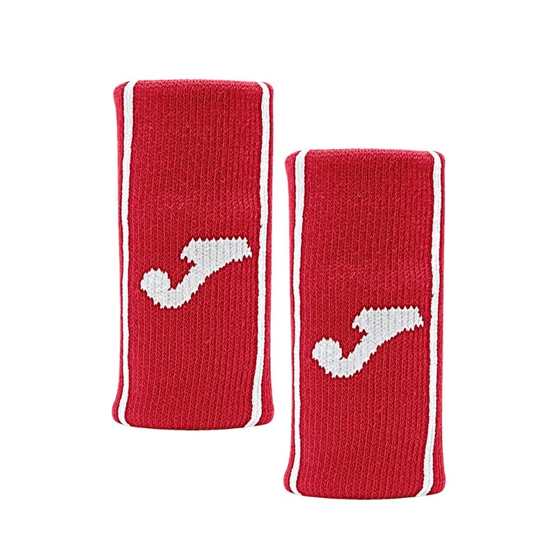 Muequera Joma Game Larga Roja Logo Blanco X2