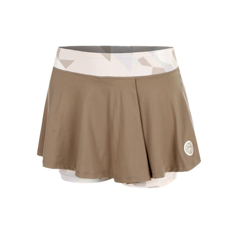 Paris 2025 Printed Wavy Skirt Women - Brown, Beige