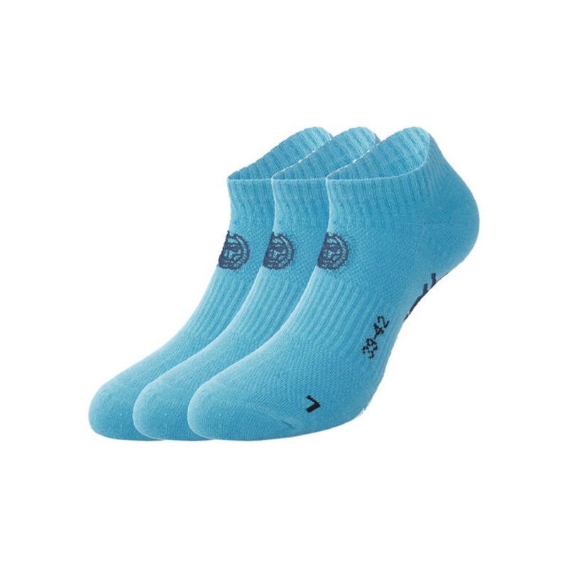 Leana No Show Tech Sports Socks 3 Pack - Turquoise, Dark Blue