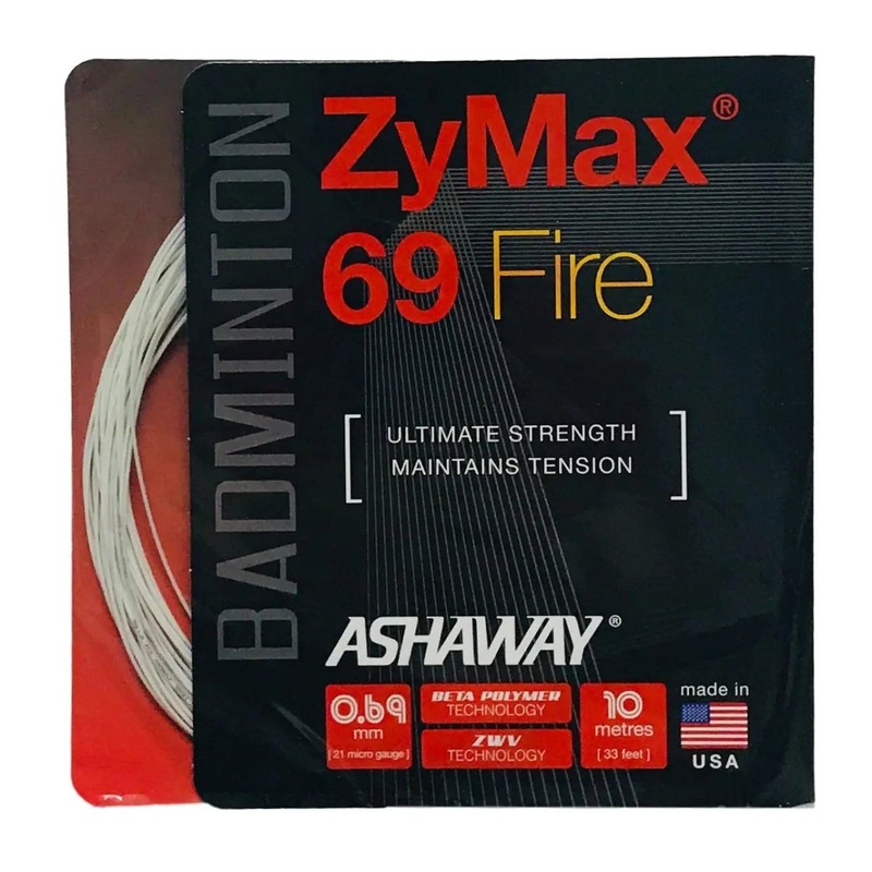 Ashaway ZyMax 69 Fire Badminton String Set - White