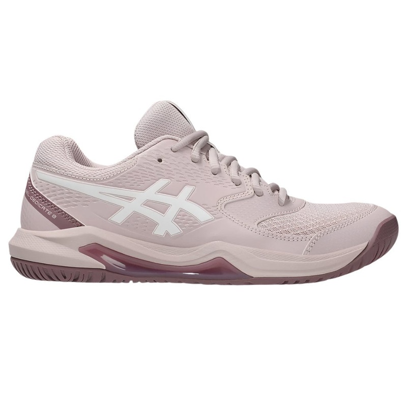 Asics Ladies Gel Dedicate Tennis Shoes - Watershed Rose/White