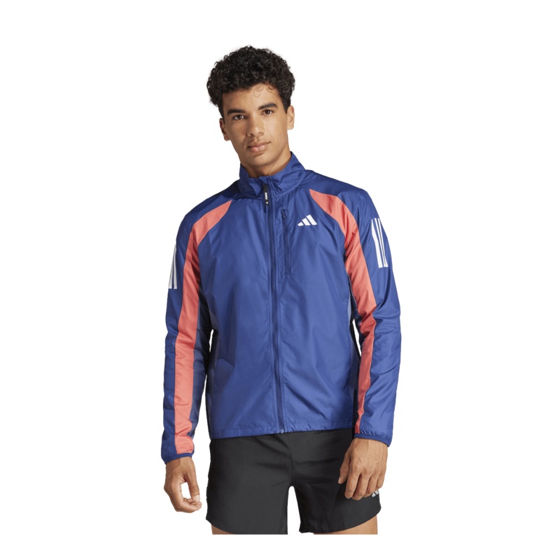 Own The Run Colorblock Jacket Dark Blue / Better Scarlet / Preloved Scarlet