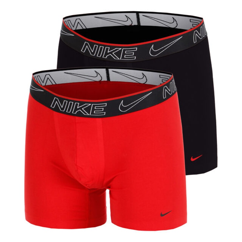 Elite Cotton Stretch Boxer Shorts 2 Pack Men - Black, Red