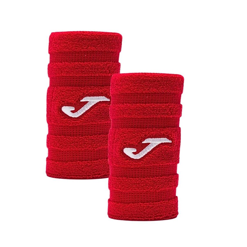 Muequera Joma Slam Pro Relieves Roja Logo Blanco X2